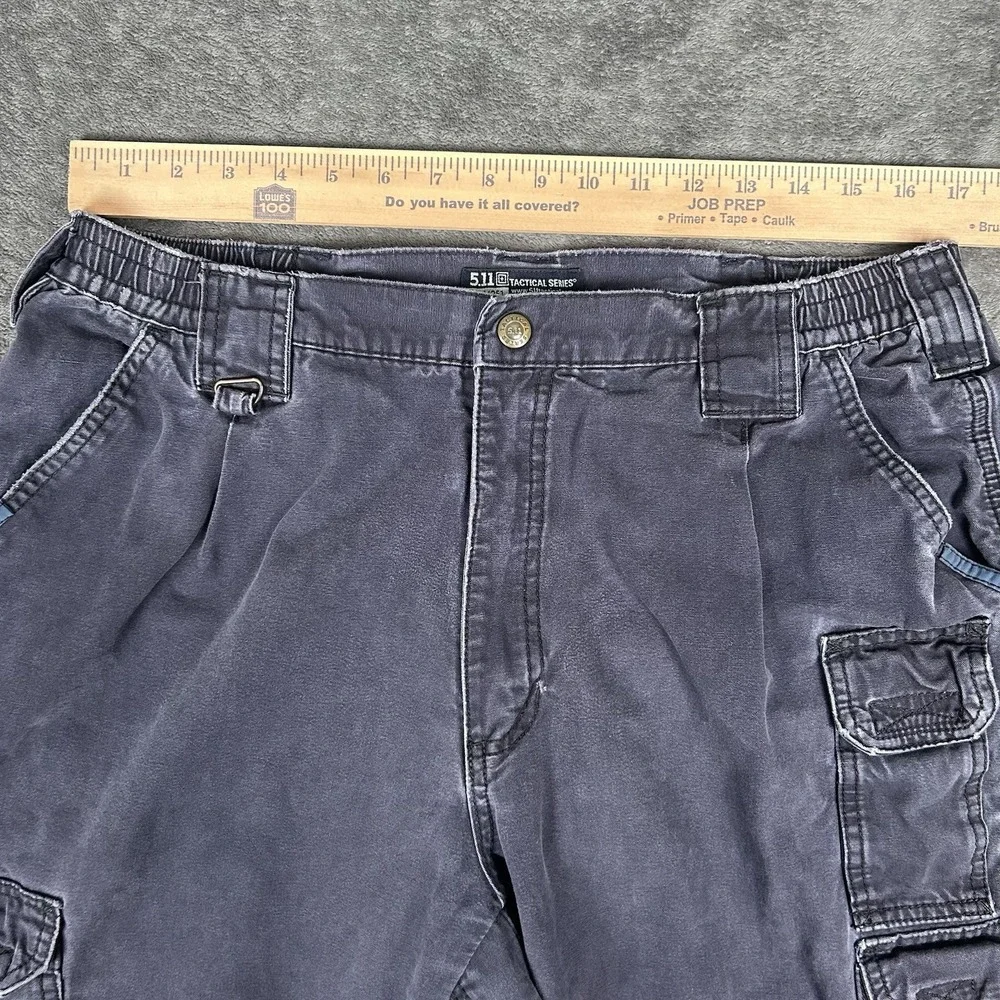 5.11 Tactical Series Cargo Pants Men Size 36x32 Navy Blue Distressed